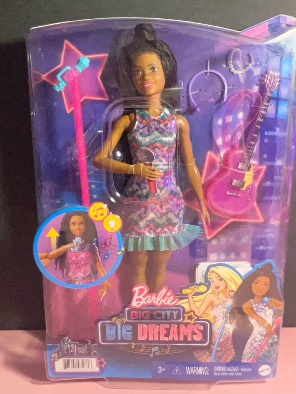 Barbie Big City Big Dreams Pop Star Doll in Purple, Pink and Teal Dress